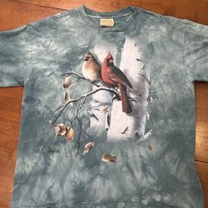 Vintage The Mountain Cardinal Bird Graphic TShirt by James Hautman 1998 Size XL
